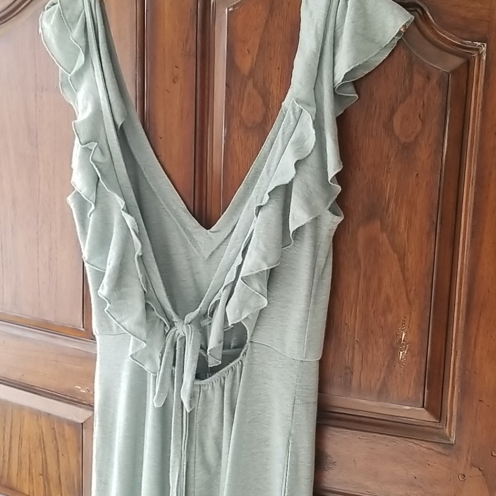 Free People Ruffled Gray Jumpsuit